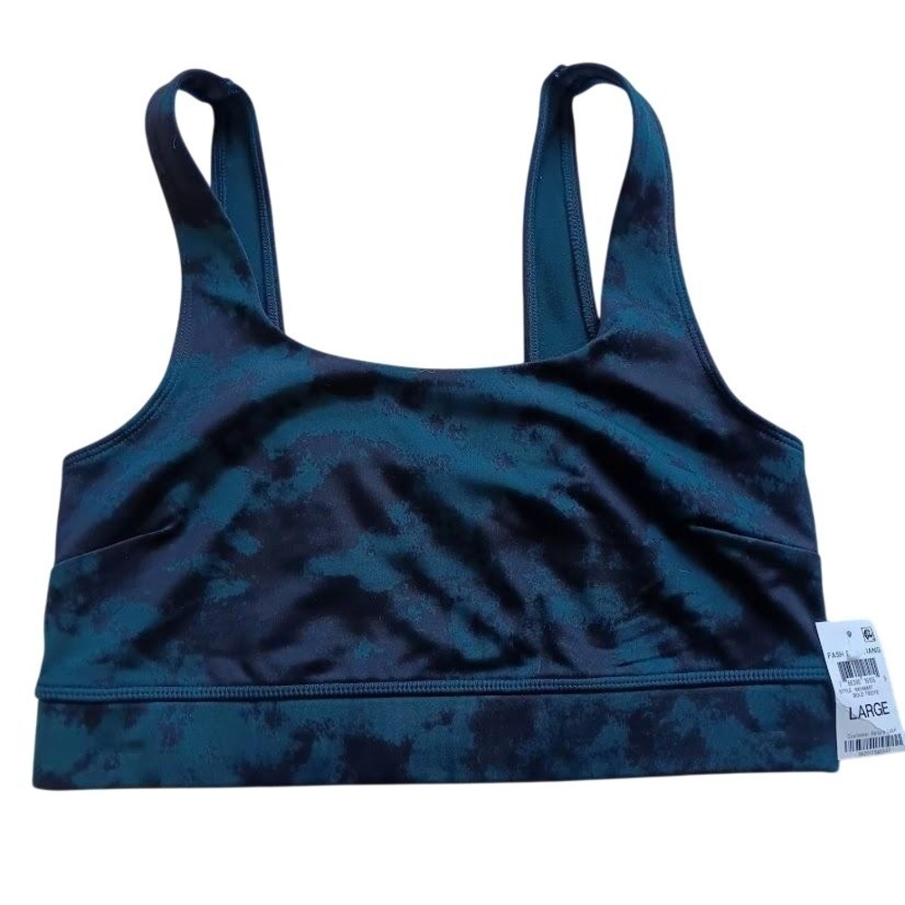 Jenni Intimates Sports Bra‎ Womens Large Blue Tie Dye Lined Pullover Knit
